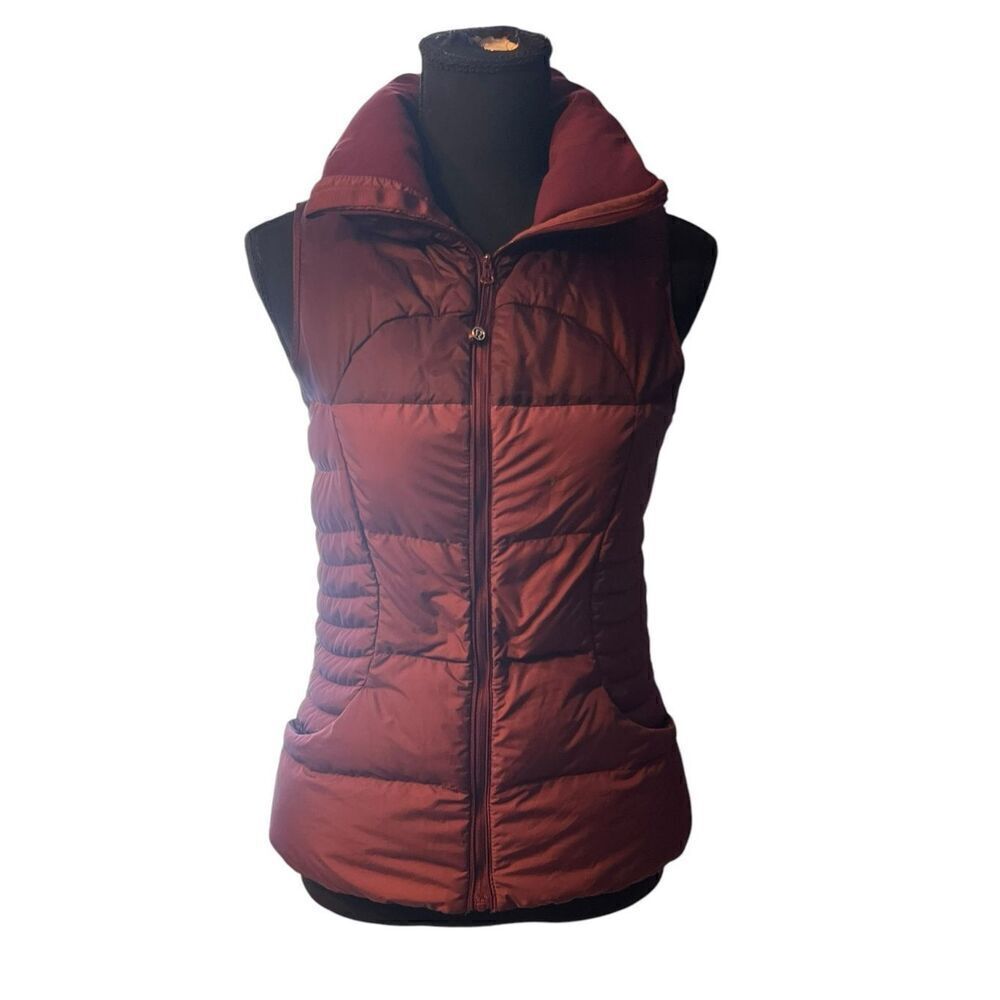 Lululemon 4 fluffin awesome goose down feathers plum vest full zip